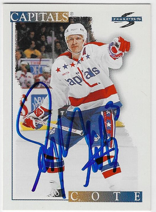 Sylvain Cote Signed 1995-96 Score Hockey Card - Washington Capitals