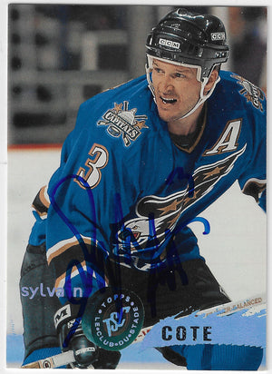 Sylvain Cote Signed 1995-96 Stadium Club Hockey Card - Washington Capitals