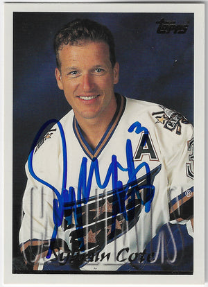 Sylvain Cote Signed 1995-96 Topps Hockey Card - Washington Capitals