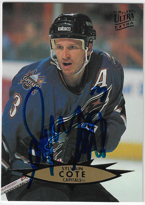 Sylvain Cote Signed 1995-96 Fleer Ultra Hockey Card - Washington Capitals