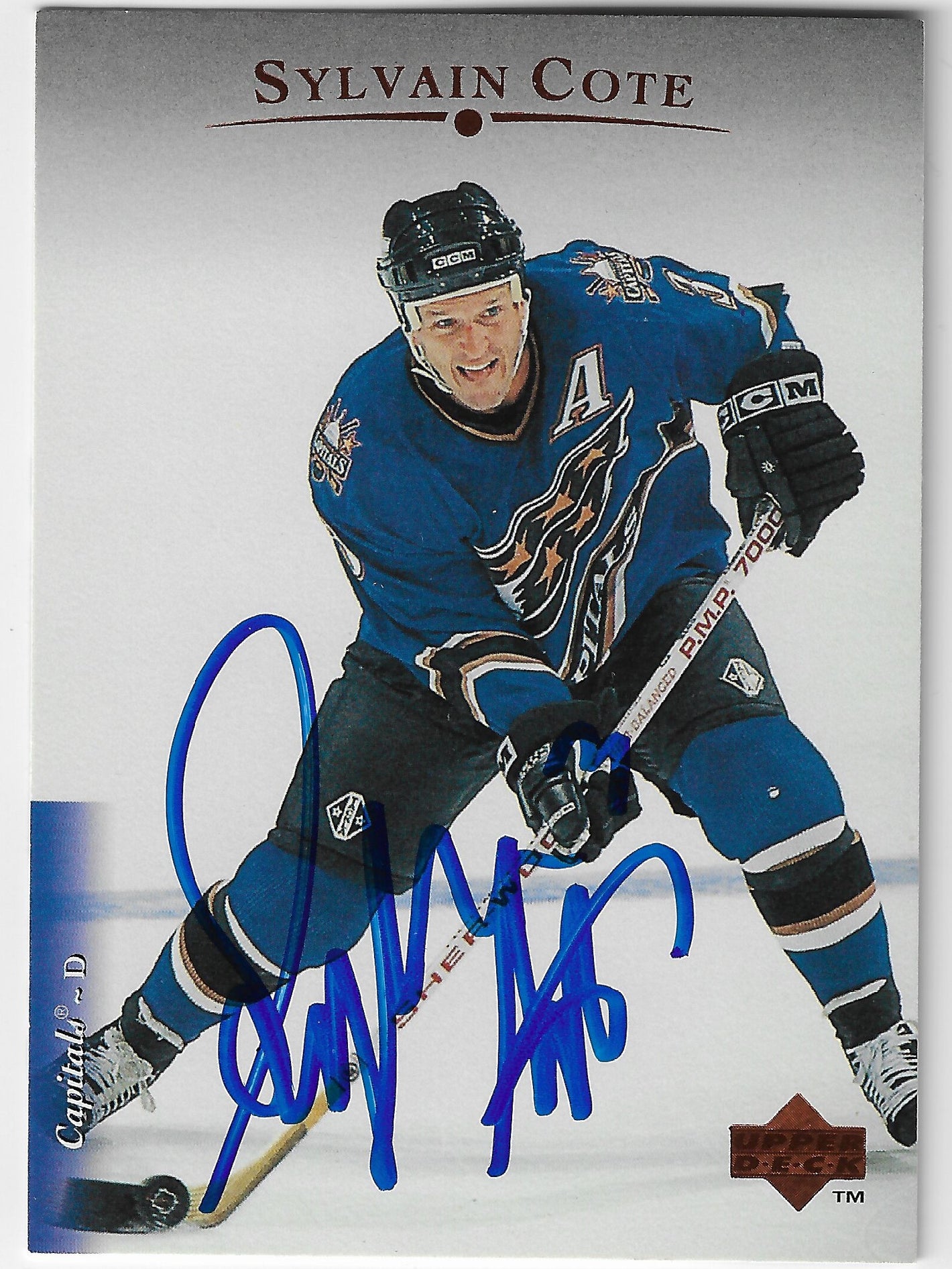 Sylvain Cote Signed 1995-96 Upper Deck Hockey Card - Washington Capitals