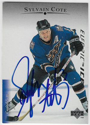 Sylvain Cote Signed 1995-96 Upper Deck Electric Ice Hockey Card - Washington Capitals