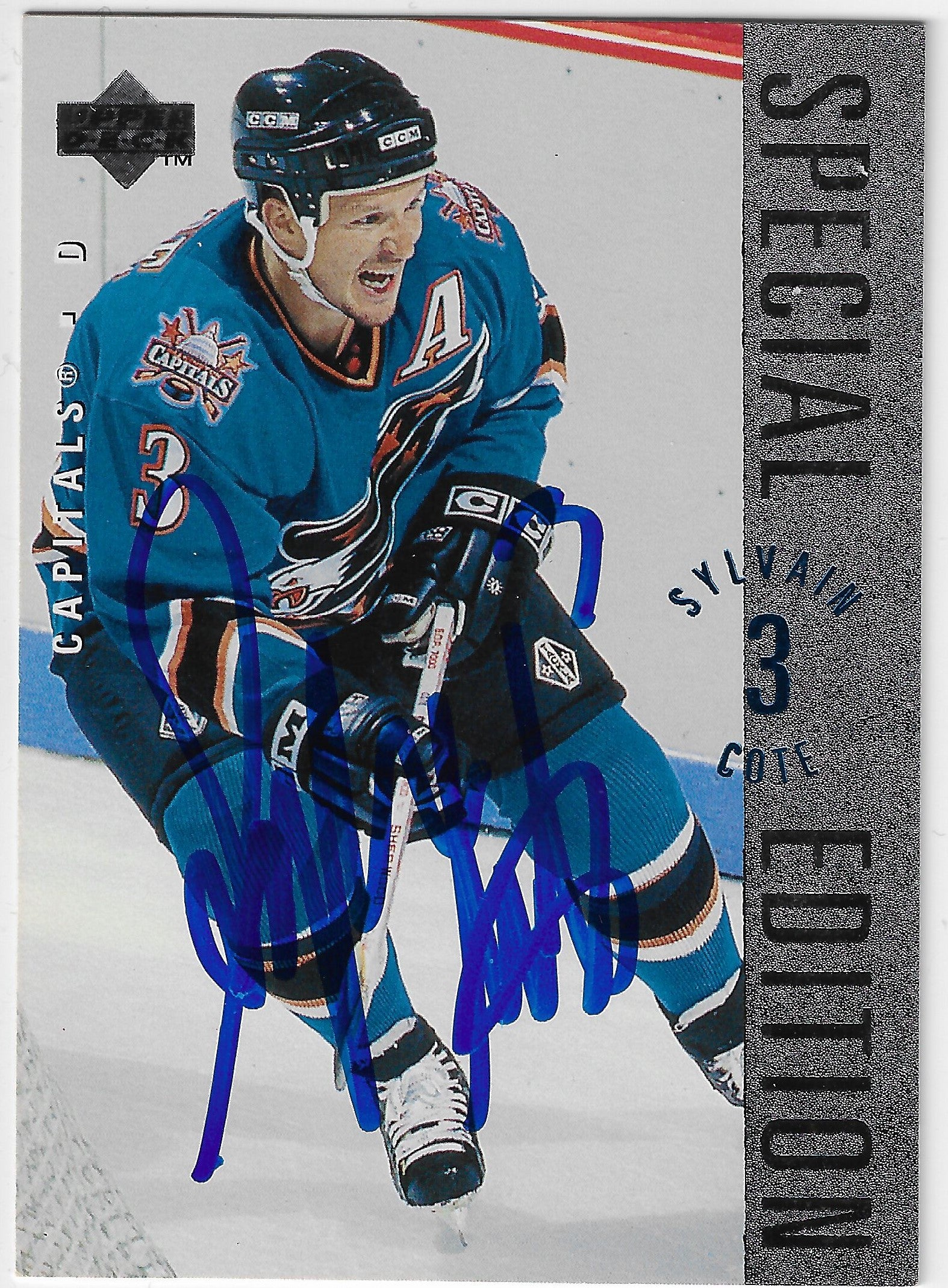 Sylvain Cote Signed 1995-96 Upper Deck Special Edition Hockey Card - Washington Capitals