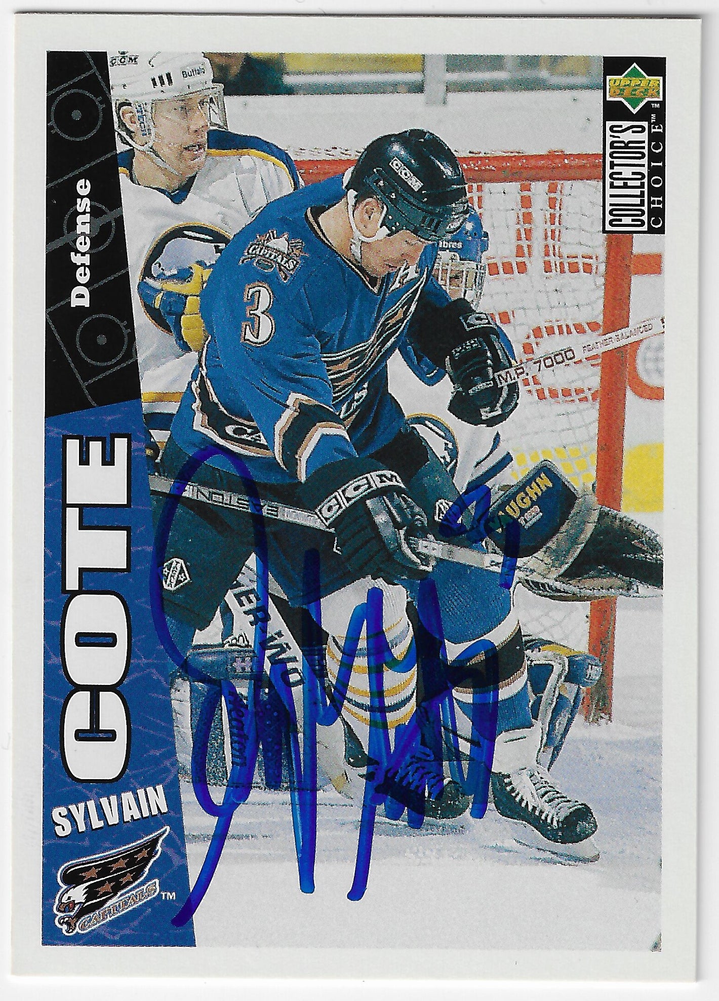 Sylvain Cote Signed 1996-97 Collector's Choice Hockey Card - Washington Capitals