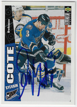 Sylvain Cote Signed 1996-97 Collector's Choice Hockey Card - Washington Capitals