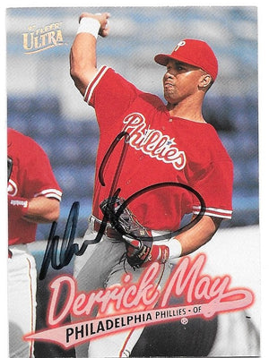 Derrick May Signed 1997 Fleer Ultra Baseball Card - Philadelphia Phillies