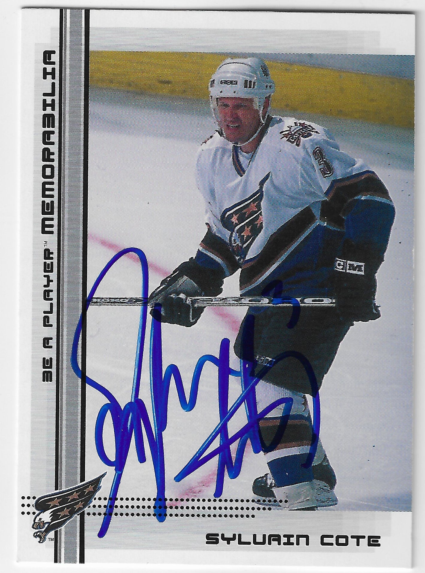 Sylvain Cote Signed 2000-01 Be A Player Memorabilia Hockey Card - Washington Capitals