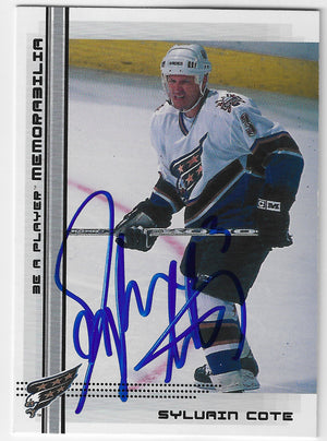 Sylvain Cote Signed 2000-01 Be A Player Memorabilia Hockey Card - Washington Capitals