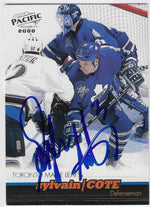 Sylvain Cote Signed 1999-00 Pacific Hockey Card - Toronto Maple Leafs