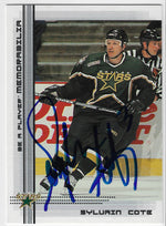 Sylvain Cote Signed 2000-01 Be A Player Memorabilia Hockey Card - Dallas Stars
