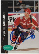 Dimitri Khristich Signed 1991-92 Parkurst Hockey Card - Washington Capitals