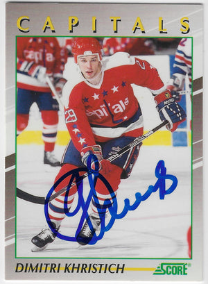 Dimitri Khristich Signed 1991-92 Score Young Superstars Hockey Card - Washington Capitals