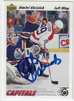 Dimitri Khristich Signed 1991-92 Upper Deck Hockey Card - Washington Capitals