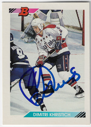 Dimitri Khristich Signed 1992-93 Bowman Hockey Card - Washington Capitals