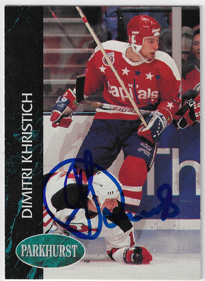 Dimitri Khristich Signed 1992-93 Parkhurst Hockey Card - Washington Capitals