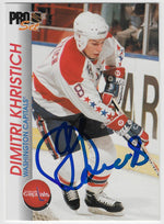 Dimitri Khristich Signed 1992-93 Pro Set Hockey Card - Washington Capitals