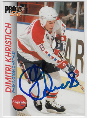 Dimitri Khristich Signed 1992-93 Pro Set Hockey Card - Washington Capitals