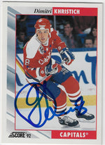 Dimitri Khristich Signed 1992-93 Score Hockey Card - Washington Capitals