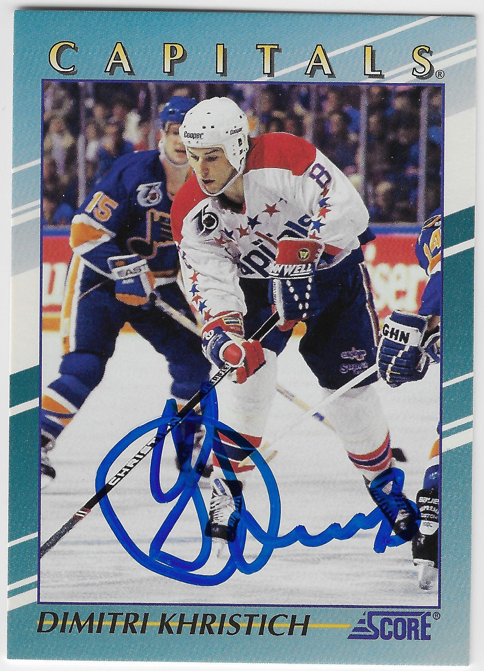 Dimitri Khristich Signed 1992-93 Score Young Superstars Hockey Card - Washington Capitals