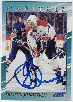 Dimitri Khristich Signed 1992-93 Score Young Superstars Hockey Card - Washington Capitals