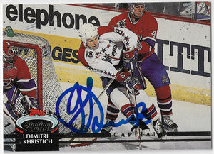 Dimitri Khristich Signed 1992-93 Stadium Club Hockey Card - Washington Capitals