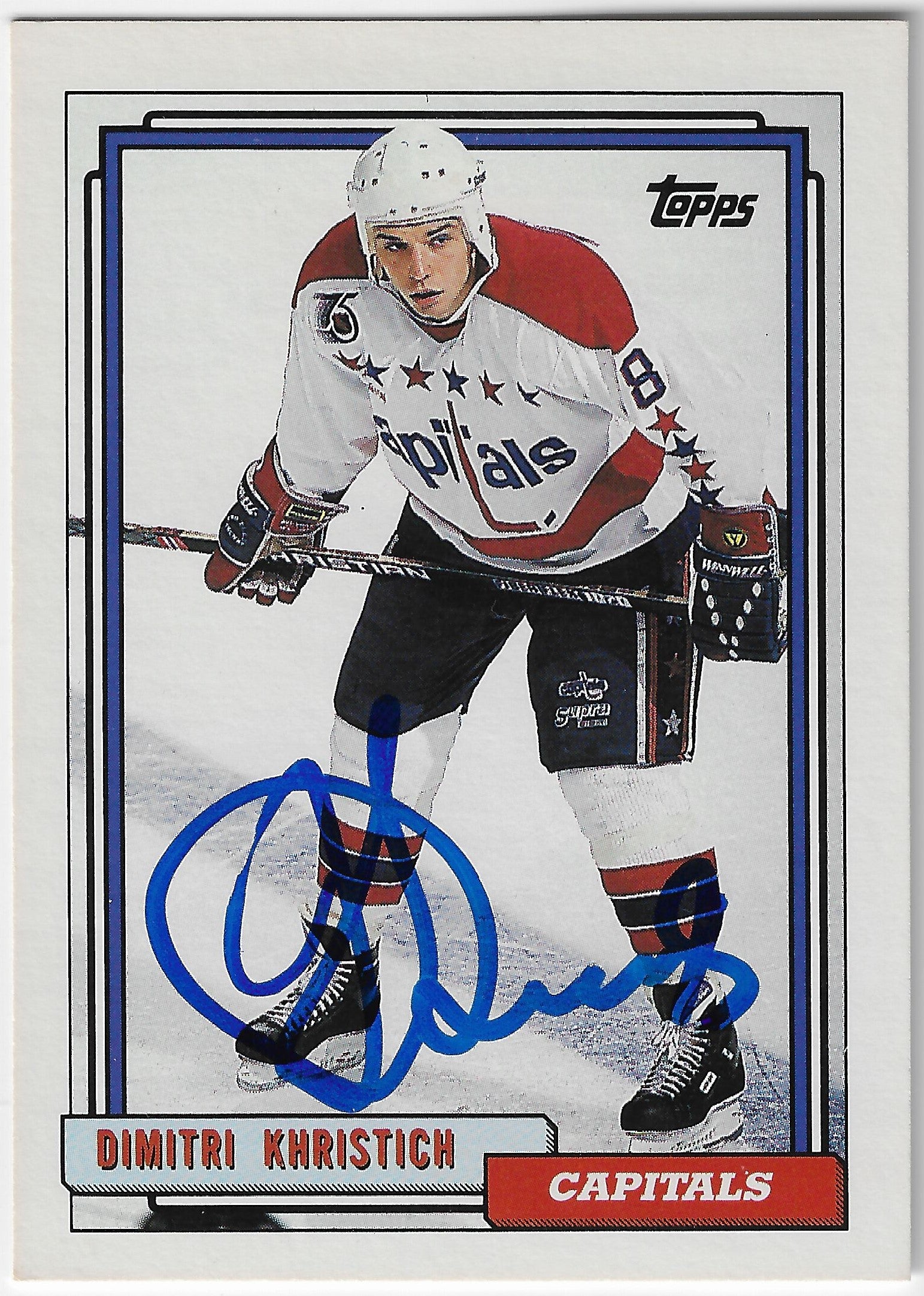 Dimitri Khristich Signed 1992-93 Topps Hockey Card - Washington Capitals