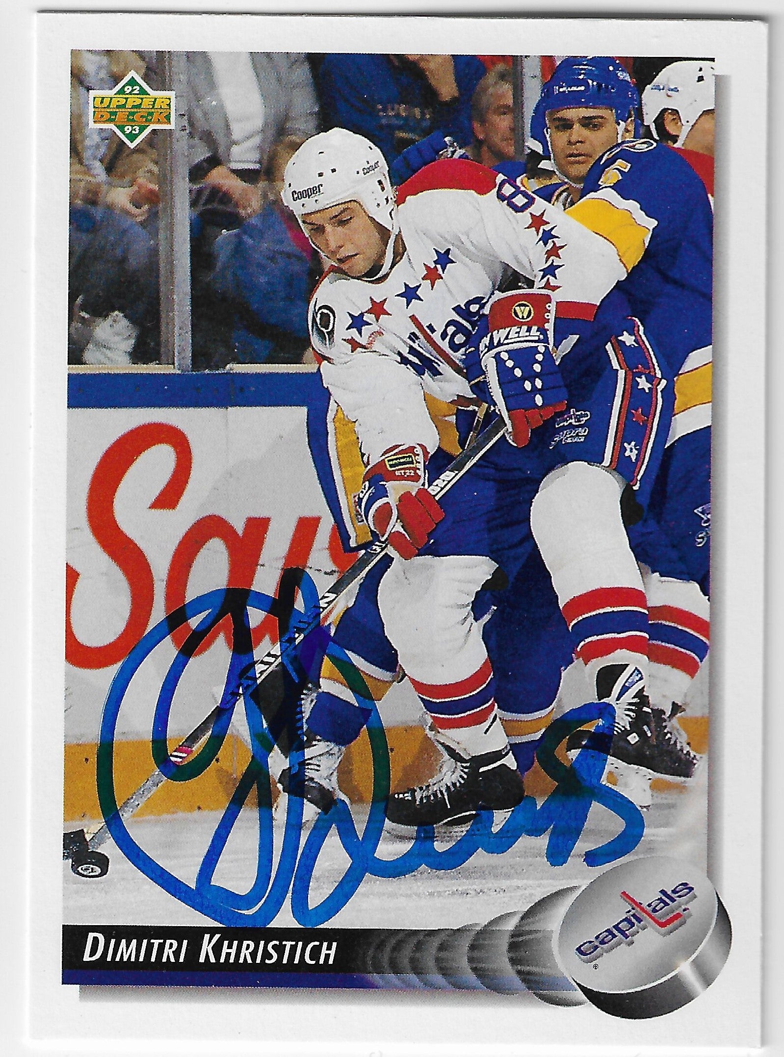 Dimitri Khristich Signed 1992-93 Upper Deck Hockey Card - Washington Capitals