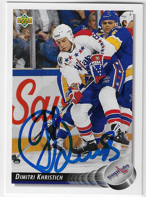 Dimitri Khristich Signed 1992-93 Upper Deck Hockey Card - Washington Capitals