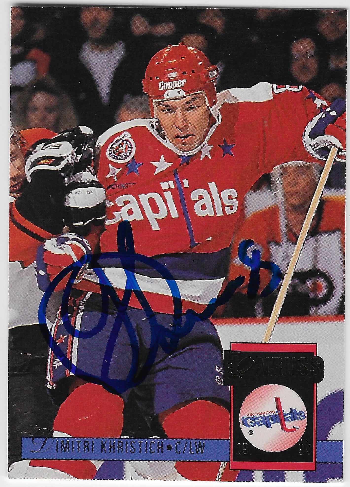 Dimitri Khristich Signed 1993-94 Donruss Hockey Card - Washington Capitals