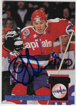 Dimitri Khristich Signed 1993-94 Donruss Hockey Card - Washington Capitals