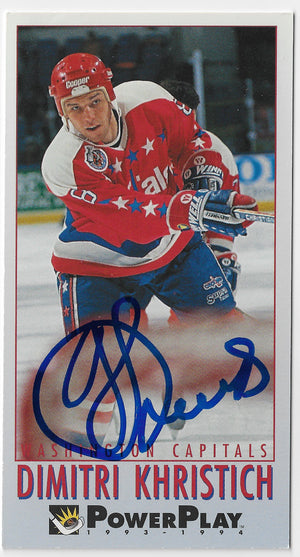 Dimitri Khristich Signed 1993-94 Fleer PowerPlay Hockey Card - Washington Capitals