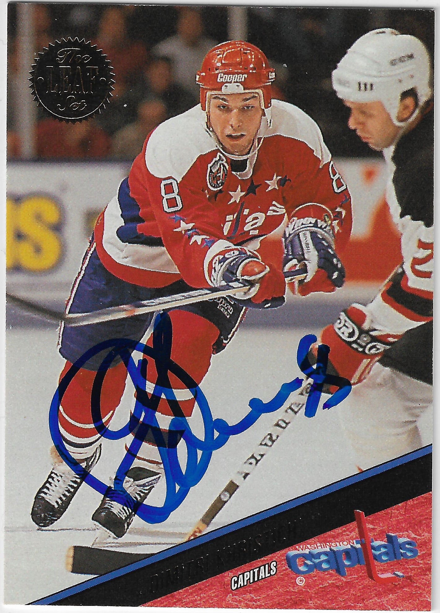 Dimitri Khristich Signed 1993-94 Leaf Hockey Card - Washington Capitals