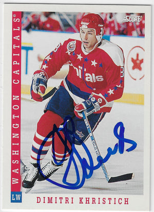 Dimitri Khristich Signed 1993-94 Score American Hockey Card - Washington Capitals