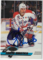 Dimitri Khristich Signed 1993-94 Stadium Club Hockey Card - Washington Capitals
