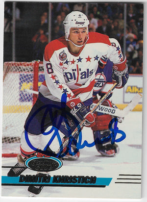 Dimitri Khristich Signed 1993-94 Stadium Club Hockey Card - Washington Capitals