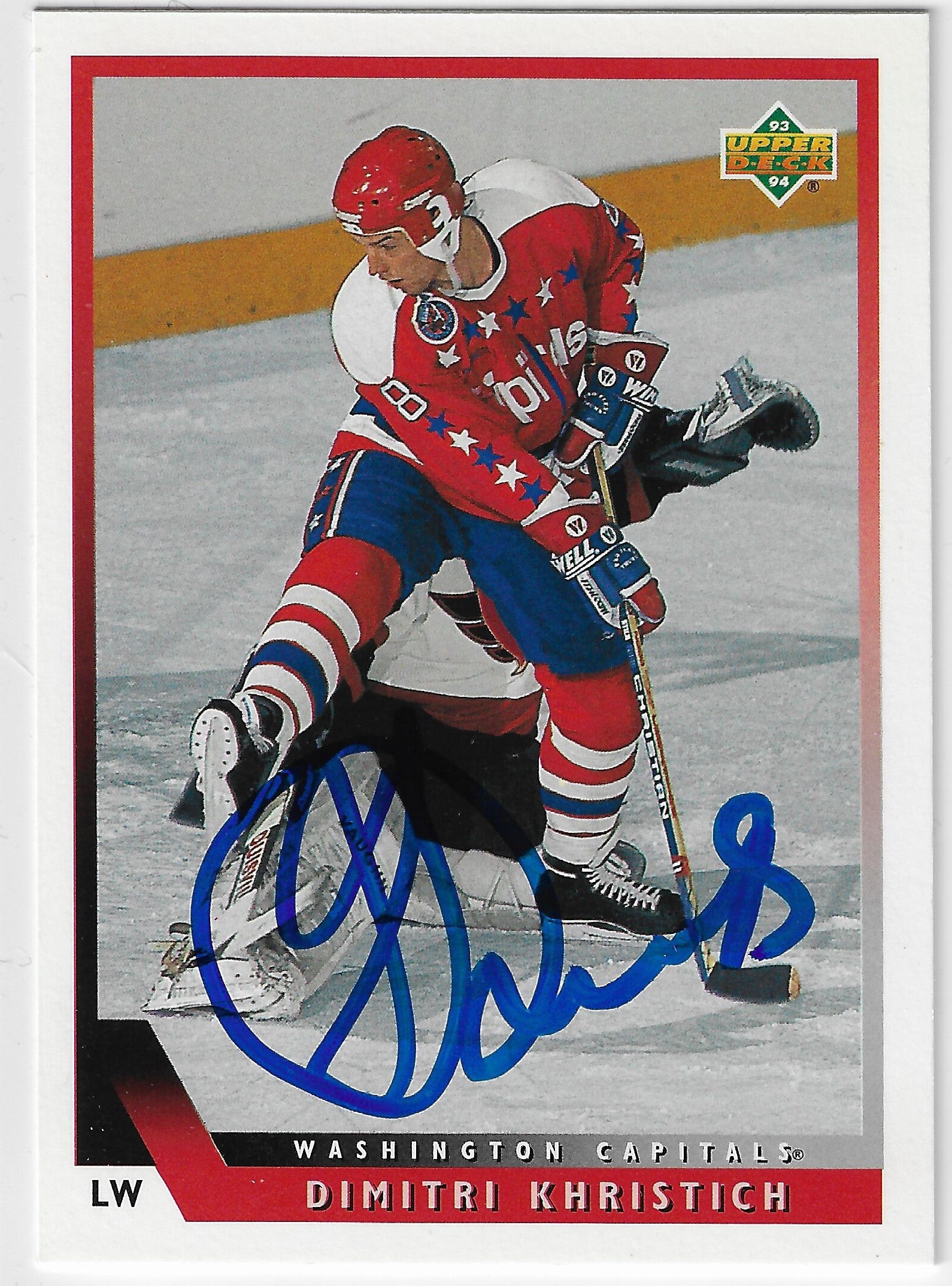 Dimitri Khristich Signed 1993-94 Upper Deck Hockey Card - Washington Capitals