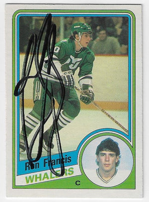 Ron Francis Signed 1984-85 O-Pee-Chee Hockey Card - Hartford Whalers