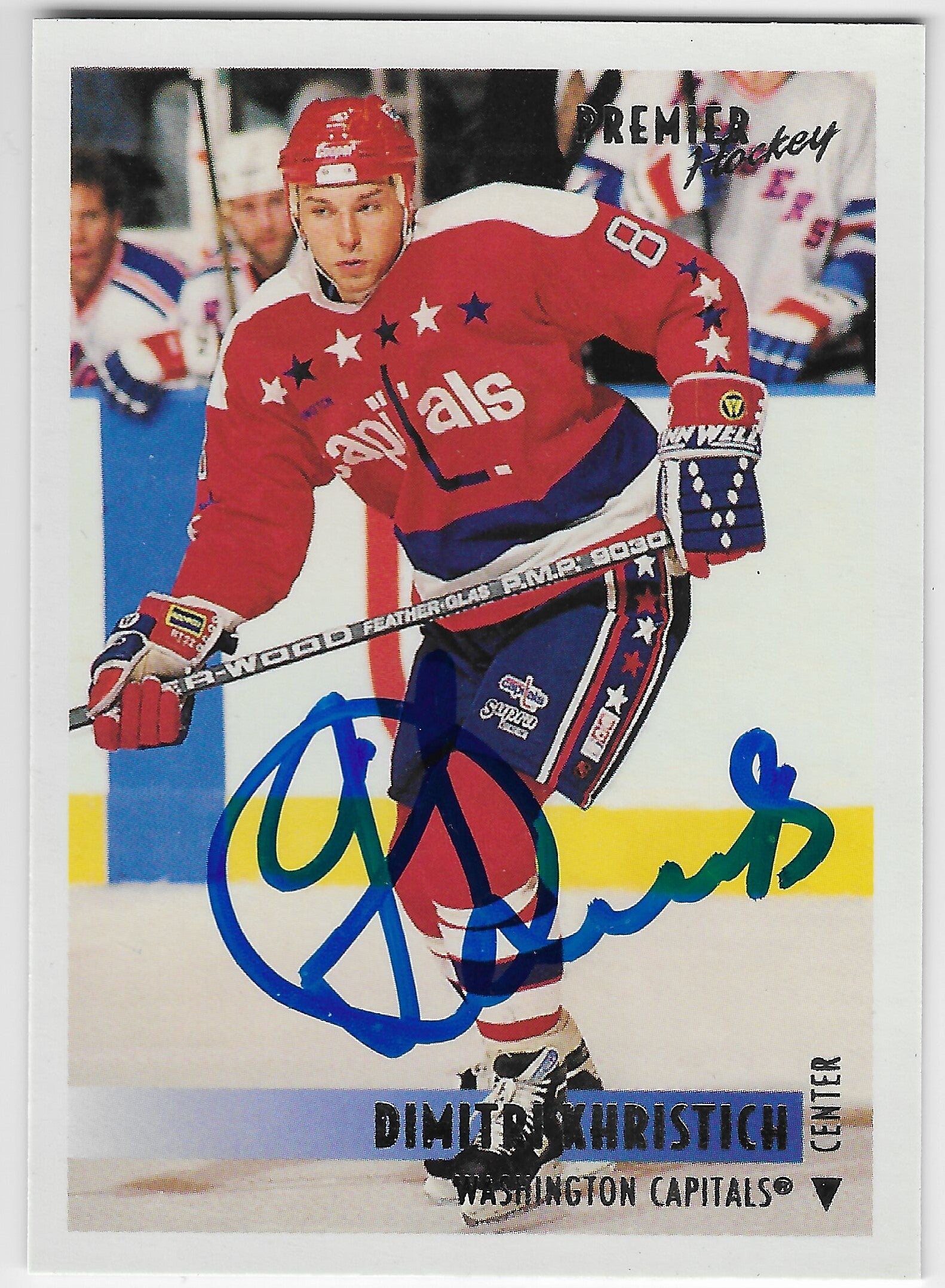 Dimitri Khristich Signed 1994-95 O-Pee-Chee Premier Hockey Card - Washington Capitals