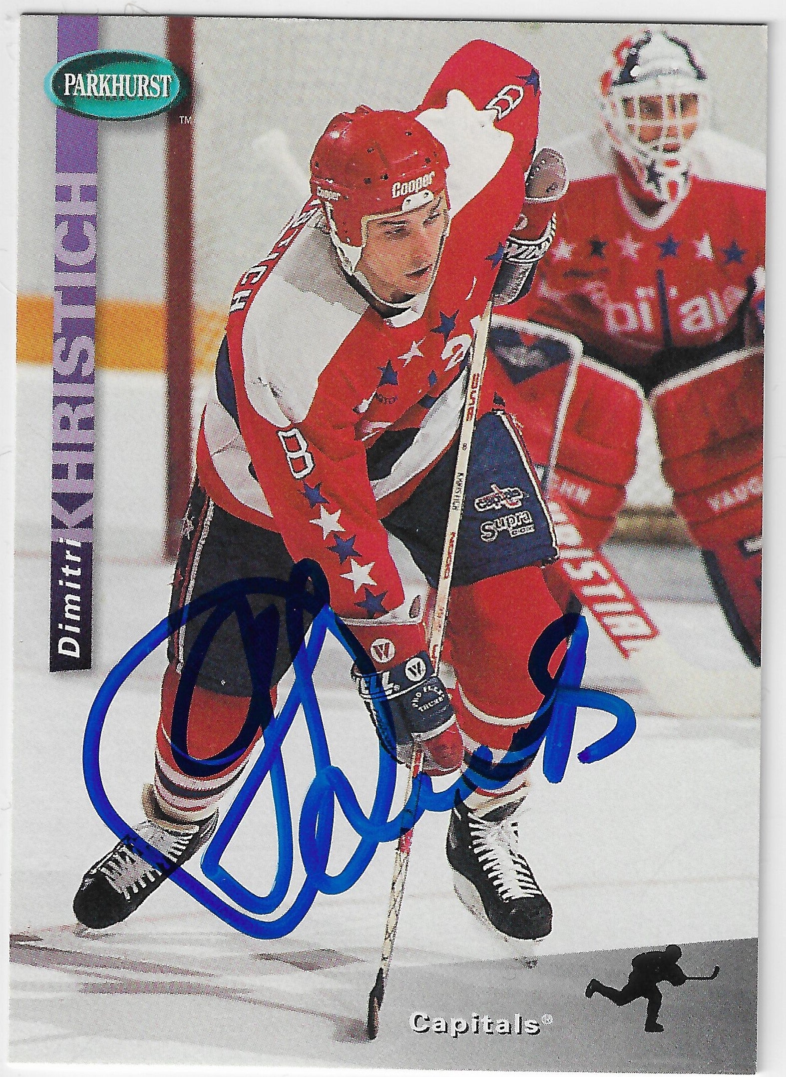 Dimitri Khristich Signed 1994-95 Parkhurst Hockey Card - Washington Capitals