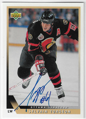 Sylvain Turgeon Signed 1993-94 Upper Deck Hockey Card - Ottawa Senators