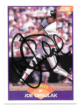 ジョー オーシュラック サイン入り 1989 スコア ベースボール カード - ボルチモア オリオールズ