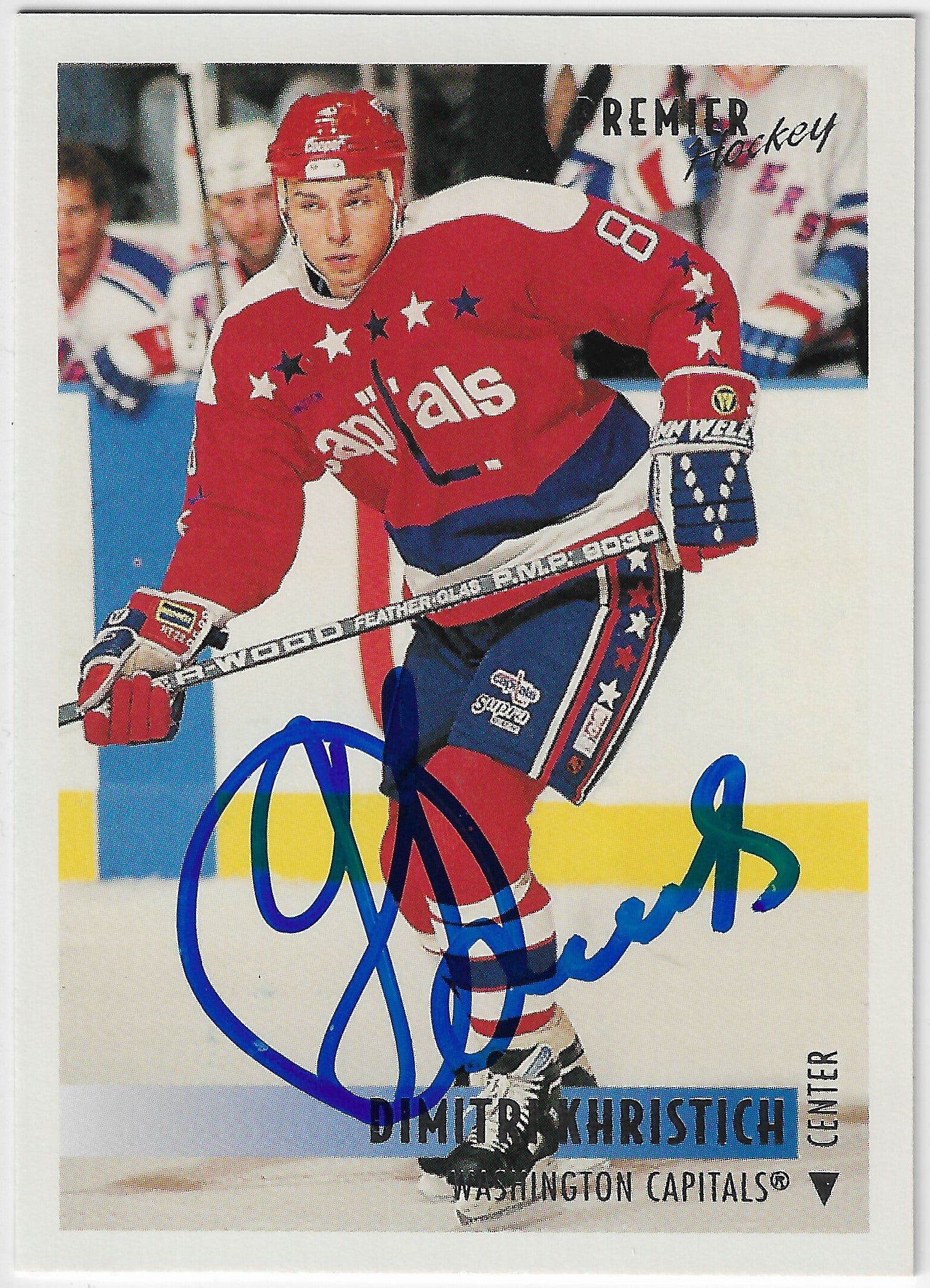Dimitri Khristich Signed 1994-95 Topps Premier Hockey Card - Washington Capitals