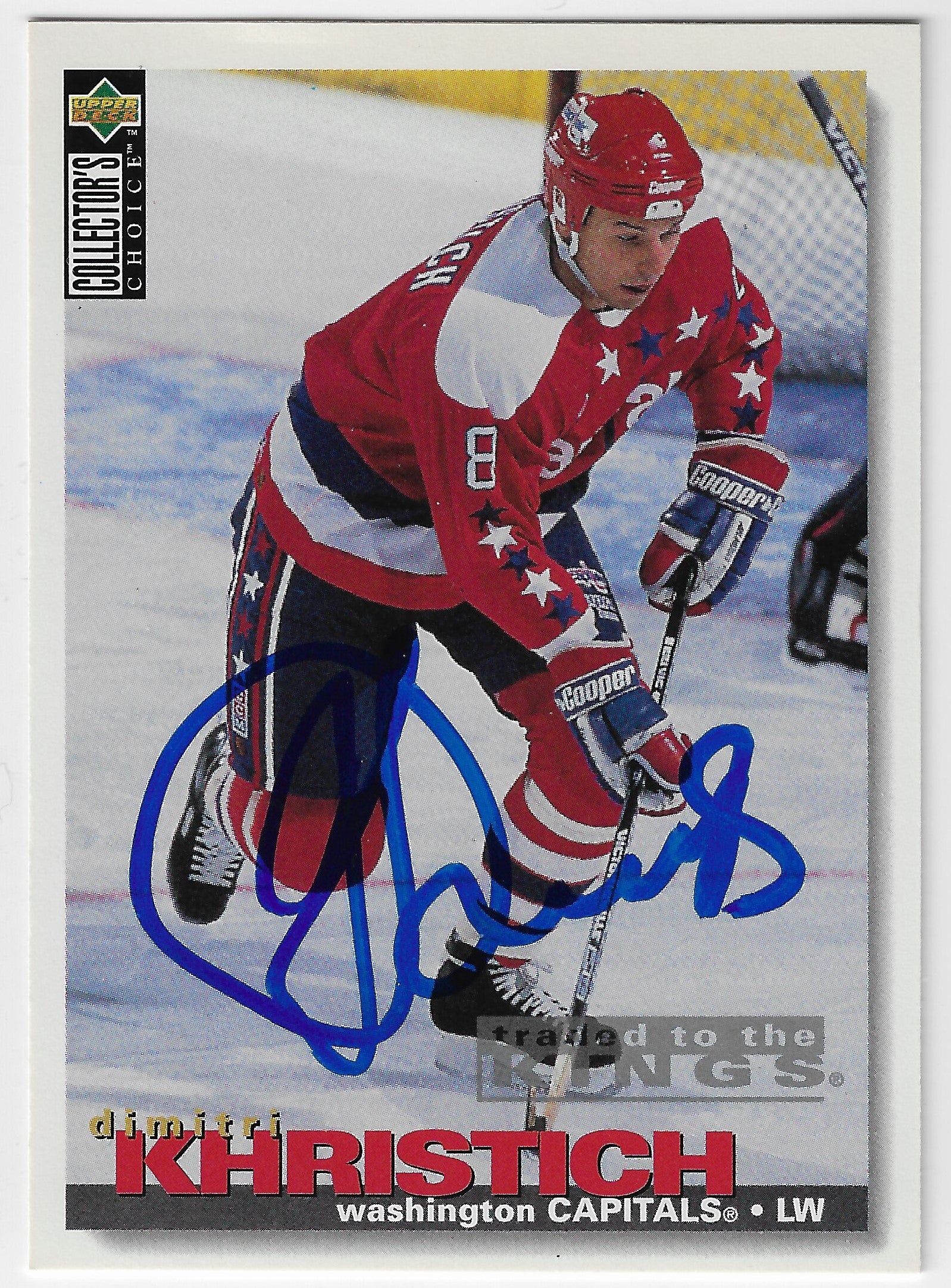 Dimitri Khristich Signed 1995-96 Collector's Choice Hockey Card - Washington Capitals