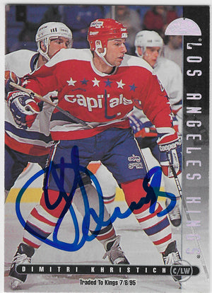 Dimitri Khristich Signed 1995-96 Leaf Hockey Card - Los Angeles Kings