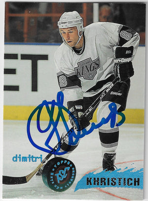 Dimitri Khristich Signed 1995-96 Stadium Club Hockey Card - Los Angeles Kings