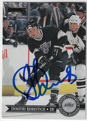 Dimitri Khristich Signed 1995-96 Donruss Hockey Card - Los Angeles Kings