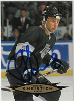 Dimitri Khristich Signed 1995-96 Fleer Ultra Hockey Card - Los Angeles Kings