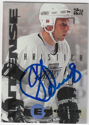 Dimitri Khristich Signed 1995-96 Skybox E-Motion Hockey Card - Los Angeles Kings