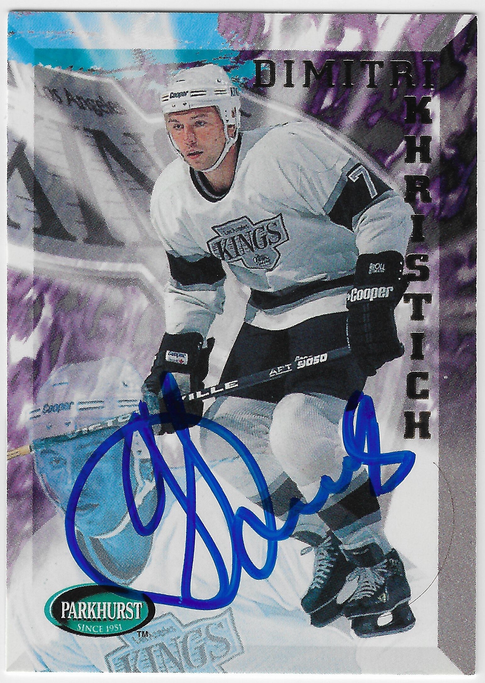 Dimitri Khristich Signed 1995-96 Parkhurst Hockey Card - Los Angeles Kings