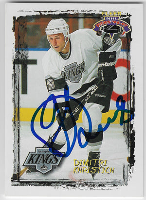 Dimitri Khristich Signed 1996-97 Fleer NHL Picks Hockey Card - Los Angeles Kings